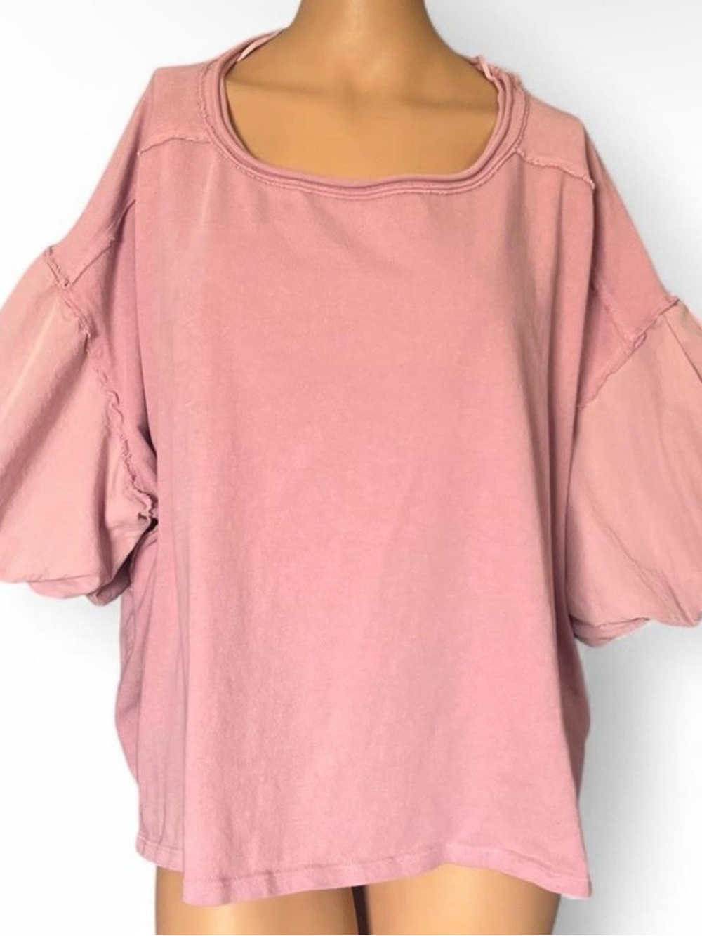 We The Free (Free People) Blossom Puff Sleeve Tee Pink Mauve
